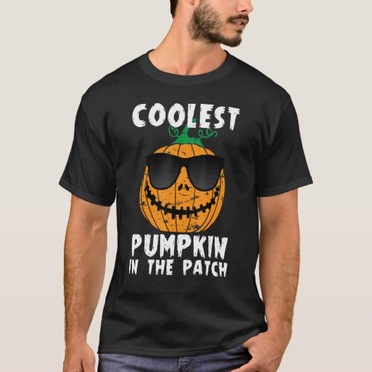 Coolest Pumpkin In The Patch Halloween Boys Girls T-shirt (Voorkant)