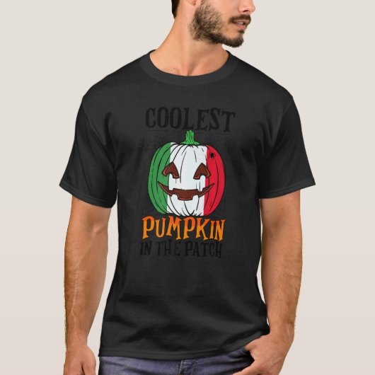 Coolest Pumpkin In The Patch Italian Flag Jack Ou2 T-shirt (Voorkant)
