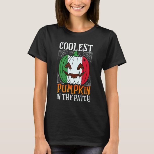 Coolest Pumpkin In The Patch Italian Flag Jack Ou2 T-shirt (Voorkant)