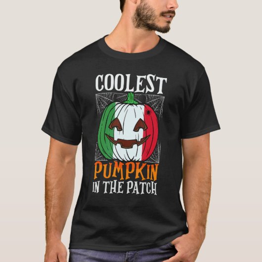 Coolest Pumpkin In The Patch Italian Flag Jack Ou2 T-shirt (Voorkant)