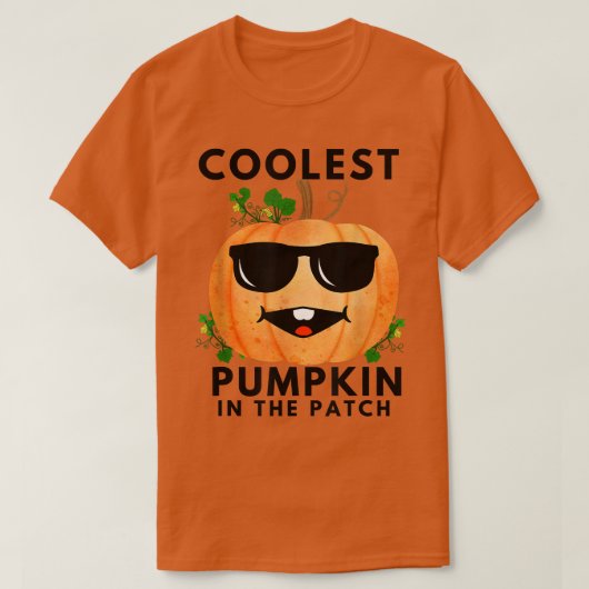 Coolest Pumpkin In The Patch Pumpkin With Sunglass T-shirt (Design voorkant)