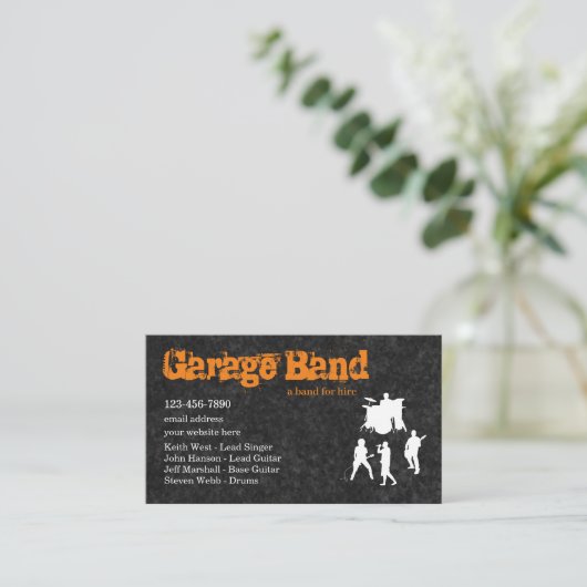 Coolest Rock Garage Band Musician Visitekaartje (Staand voorkant)