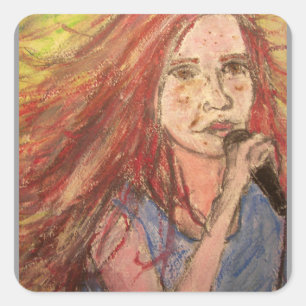 Coolest Rocker Girl Vierkante Sticker