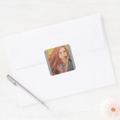 Coolest Rocker Girl Vierkante Sticker (Envelop)