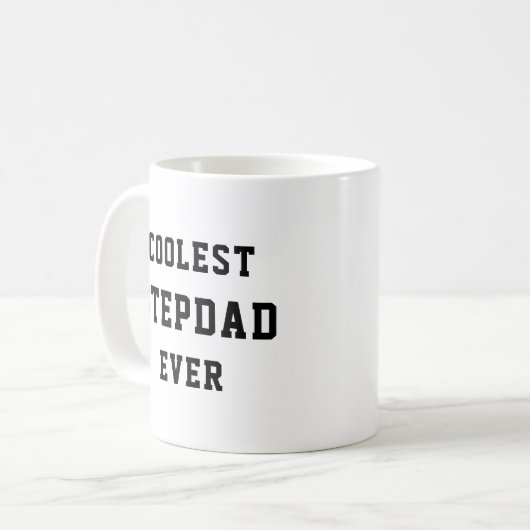 Coolest Stepdad Ever Typography Vaderdag Gift Koffiemok (Voorkant links)