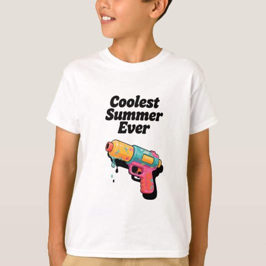 Coolest Summer Ever - Retro Neon Water Gun Sarcasm T-shirt (Voorkant)