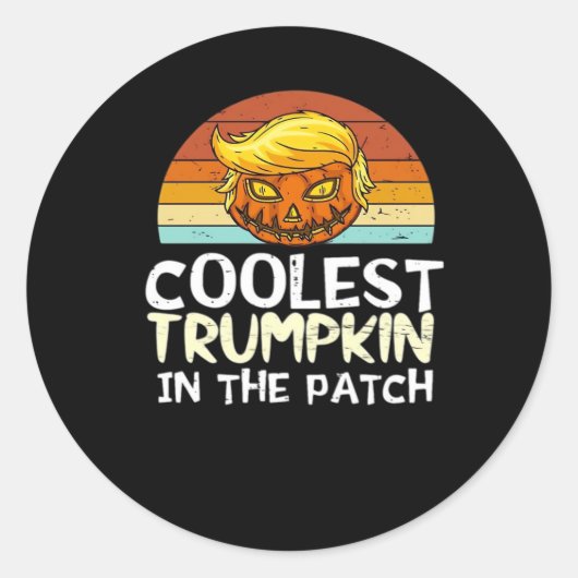 Coolest Trumpkin Patch Ronde Sticker (Voorkant)