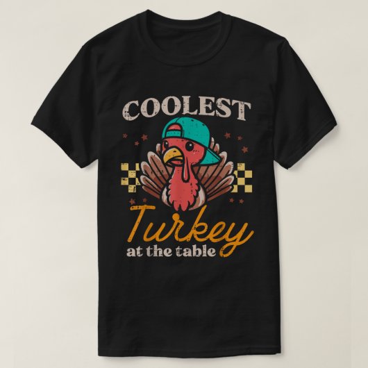Coolest Turkey At The Table Funny Kids Shirt (Design voorkant)