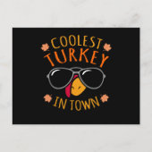 Coolest Turkey Funny Thanksgiving Family Men Women Briefkaart (Voorkant)