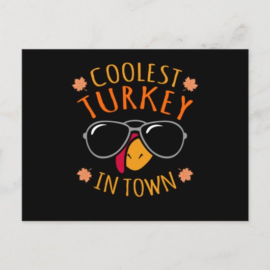 Coolest Turkey Funny Thanksgiving Family Men Women Briefkaart (Voorkant)