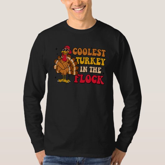 Coolest Turkey In The Flock Autumn Fall Thanksgivi T-shirt (Voorkant)