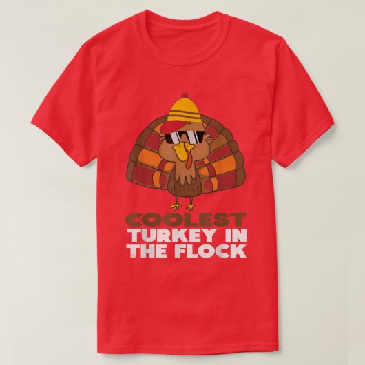 Coolest Turkey In The Flock Toddler Boys Thanksgiv T-shirt (Design voorkant)