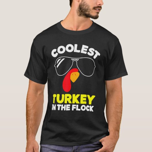 Coolest Turkey In The Flock Toddler Boys Thanksgiv T-shirt (Voorkant)