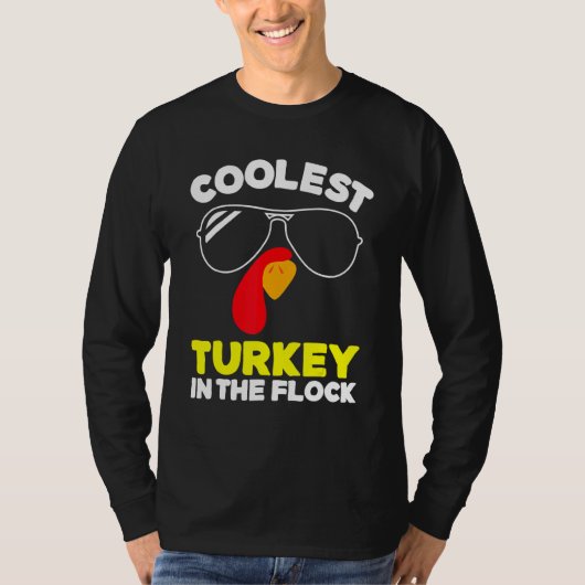 Coolest Turkey In The Flock Toddler Boys Thanksgiv T-shirt (Voorkant)