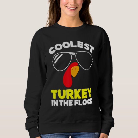 Coolest Turkey In The Flock Toddler Boys Thanksgiv Trui (Voorkant)