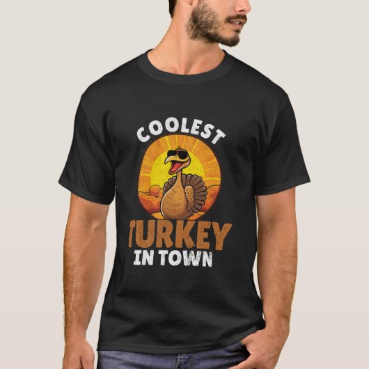 Coolest Turkije In De Stad Grappige Thanksgiving T T-shirt (Voorkant)