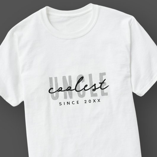 Coolest Uncle Modern Elegant Eenvoudige Vaderdag T-shirt