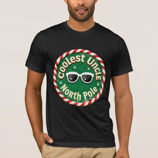 Coolest Uncle This Side of the North Pole | Retro  T-shirt (Voorkant)