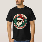 Coolest Uncle This Side of the North Pole | Retro  T-shirt (Voorkant)