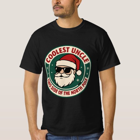 Coolest Uncle This Side of the North Pole | Retro  T-shirt (Voorkant)