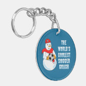 Coolest Voetbal coach T-shirt Sleutelhanger (Voorkant Links)