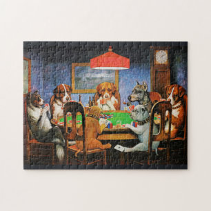 Coolidge Classic Vintage Hond Poker Game Kunst Legpuzzel