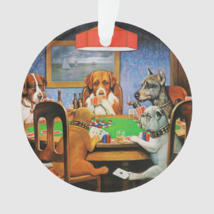 Coolidge Classic Vintage Hond Poker Game Kunst Ornament