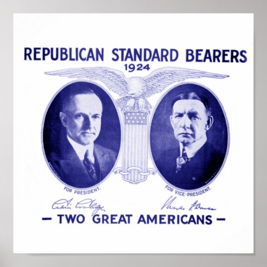 Coolidge-Dawes 1924 omlijst Poster (Voorkant)