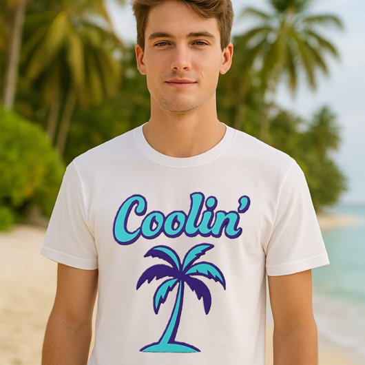Coolin’ Retro Paarse en Turquoise Vintage T-shirt