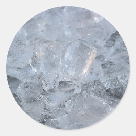 Cooling Ice Cube Textion Afbeelding Ronde Sticker (Voorkant)