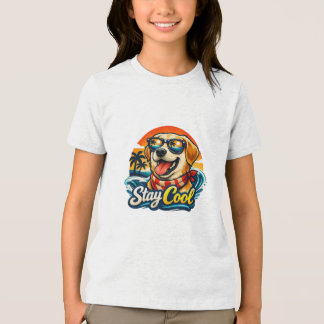 Coolle hond bij zonsondergang Tri-Blend shirt