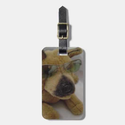Coolle hond met zonnebril bagagelabel (Voorkant verticaal)