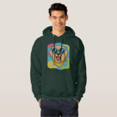 Coolle hond met zonnebril Grappig Hoodie (Voorkant volledig)