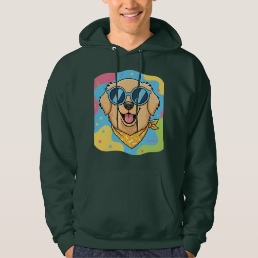 Coolle hond met zonnebril Grappig Hoodie (Voorkant)