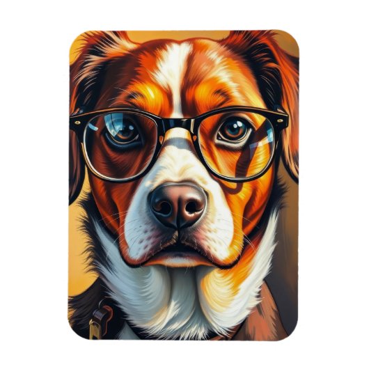 Coolle hond met zonnebril magneet (Verticaal)