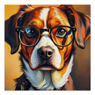 Coolle hond met zonnebril perfect poster