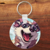 Coolle hond met zonnebril sleutelhanger (Voorkant)