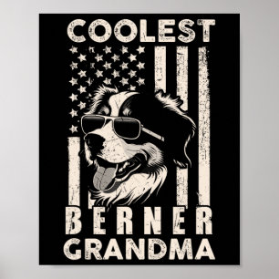 Coolste Berner oma vintage Amerikaanse vlag grappi Poster