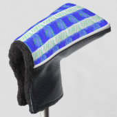 Coolste Blauwe Naamse Abstracte Golfheadcover (3/4 voorkant)
