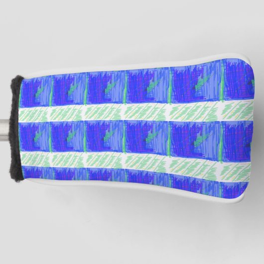 Coolste Blauwe Naamse Abstracte Golfheadcover (Voorkant)