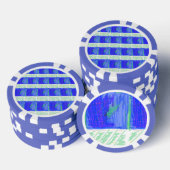 Coolste Blauwe Naamse Abstracte Poker Chips (Opstapeling)
