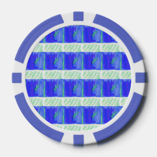 Coolste Blauwe Naamse Abstracte Poker Chips