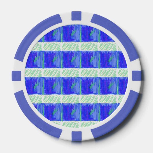 Coolste Blauwe Naamse Abstracte Poker Chips (Voorkant)