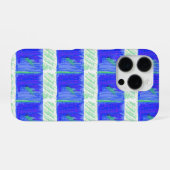 Coolste Blauwe Nautilus Abstracte iPhone Hoesje (Achterkant horizontaal)