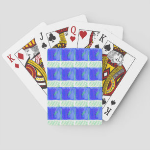 Coolste Blauwe Zeevaart Abstract Pokerkaarten
