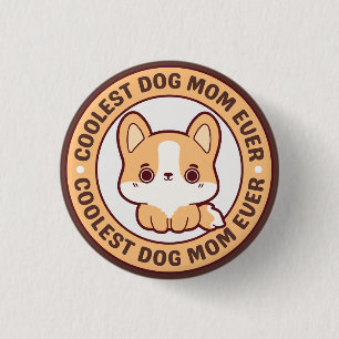 COOLSTE CORGI HOND MOEDER OOIT RONDE BUTTON 3,2 CM