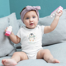 Coolste Eerste Kerstmis Cute Pinguïn Vakantie Romper
