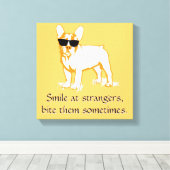 Coolste Franse Bulldog Jongen Canvas Afdruk (Insitu (Houten vloer))