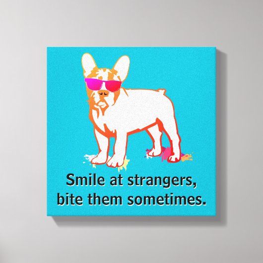 Coolste Franse Bulldog Jongen Canvas Afdruk (Voorkant)