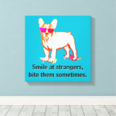 Coolste Franse Bulldog Jongen Canvas Afdruk (Insitu (Houten vloer))